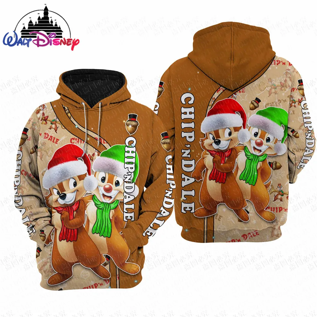 Chip 'n Dale Various style Disney men women Cartoon 3D Print High-quality Fleece Zipper/ Hoodies design Pullover Cool Tops