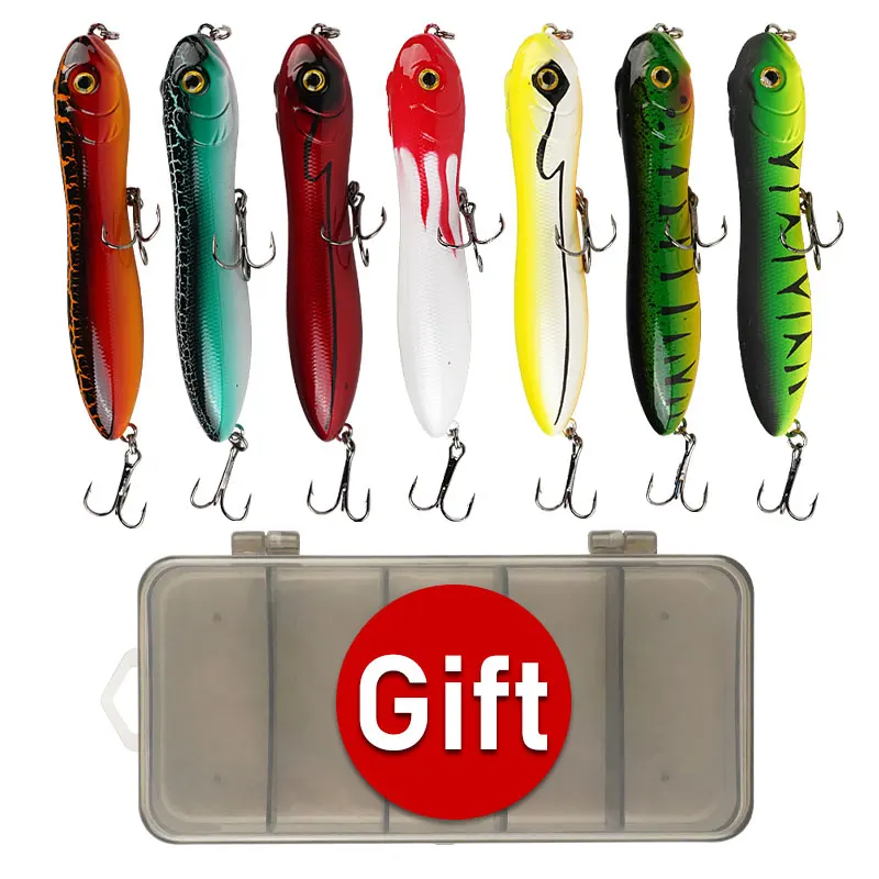 5pcs 16g Float Stickbait Surface Wobblers Flutter Curving Sea Fish