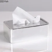 Rectangular Metal Tissue Box Napkin Boxes Ornament Tissue Holder Tissue Storage Box Paper Boxes Organizer Roll Paper Holder 2