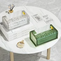 Tissue Box Transparent Rectangular Tissue Storage Box Bathroom Wall Mounted Toilet Paper Case Desktop Napkin Box 1