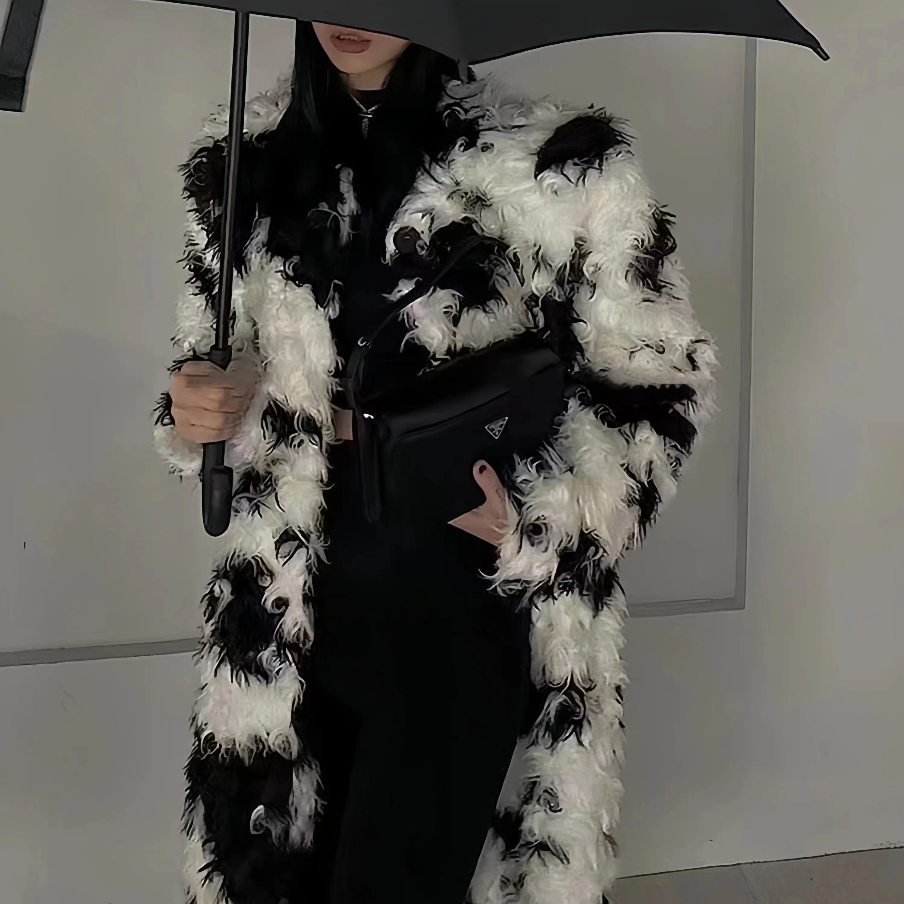 Women's Long Faux Mongolia Sheep Fur Jacket, Female Thicken Warm Clothes, High Quality, New Fashion, Promotion, 2022