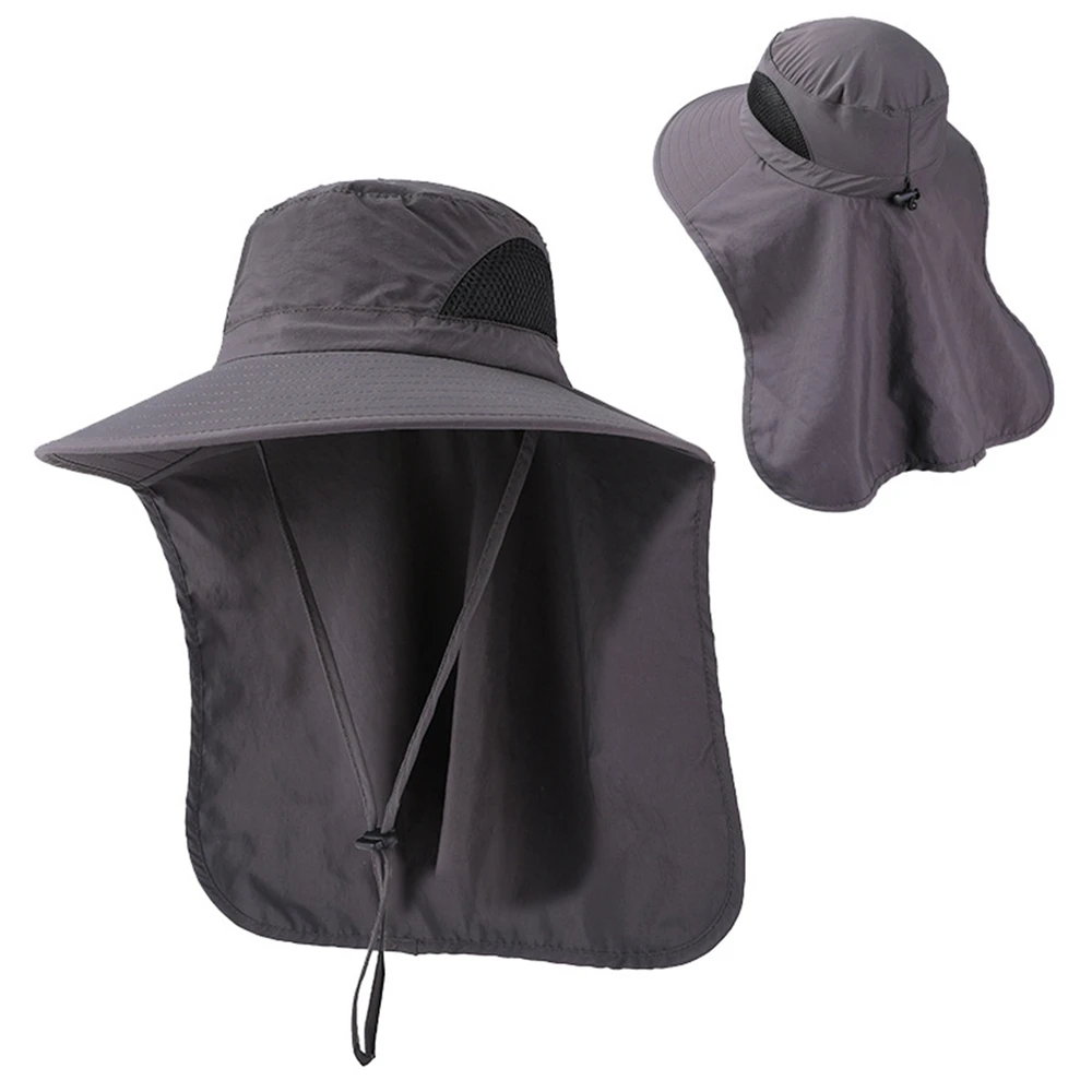 Sun Hat with Neck Flap Sun Protection Outdoor Hiking Hat Safari Caps for Men And Women Mesh Fishing Breathable