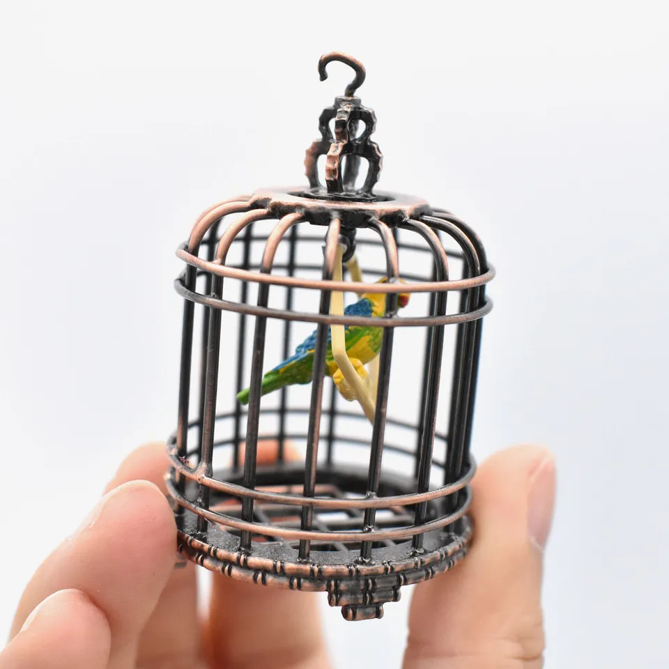1/12 Casa delle bambole Simulazione Mini Gabbia per uccelli