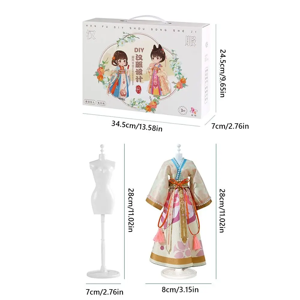 DIY Hanfu Doll Clothes Kit Multicolor