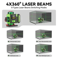 Niveau laser 4D HGLINE 16 lignes, contrôle à distance par application, rechargeable, auto-nivelant, ligne verte 360°, batterie Li-ion grande capacité 6000 mAh 2