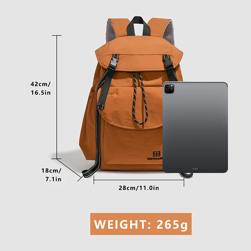 Designed Backpack, Large Capacity Drawstring, Washed Cloth, Multi-Functional Outing, Lightweight Work Clothing, High School Stud