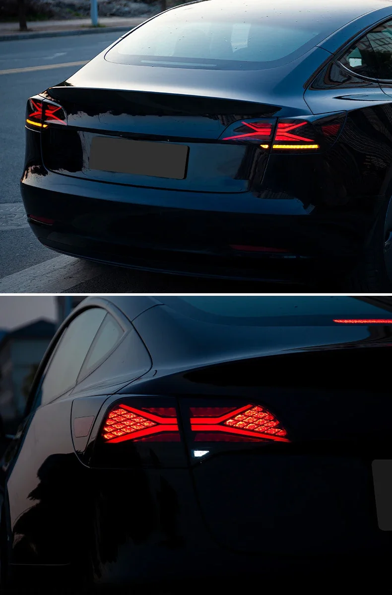 Taillights For 2017 18 19 20 21 2022 Tesla Model 3 and Model Y RGB Car Start Up