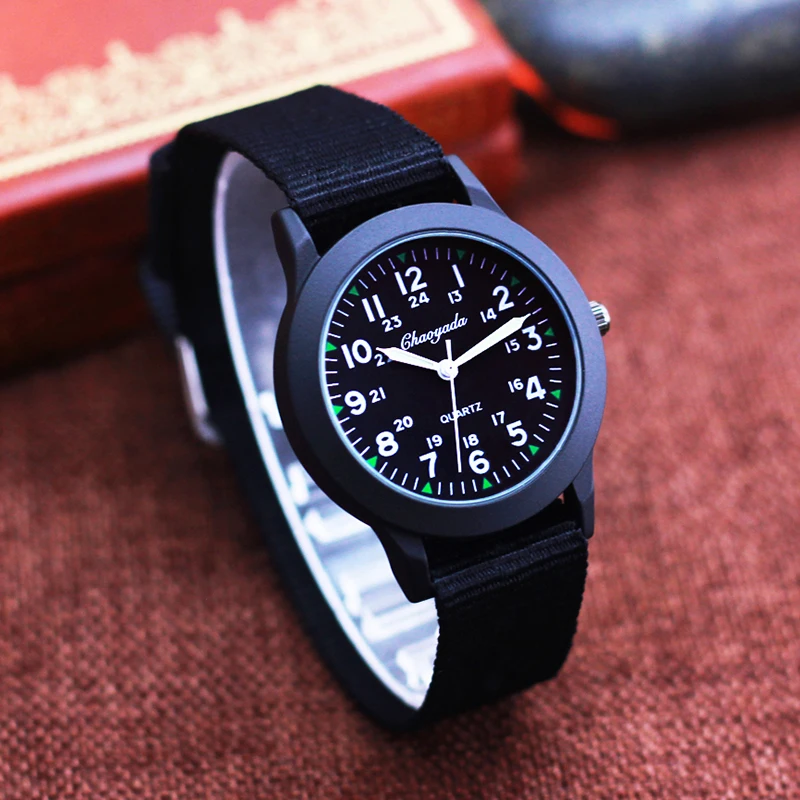 children's smart digital watches boys girls adjustable canvas 24hours quartz watches for child kids students study time supplies 3