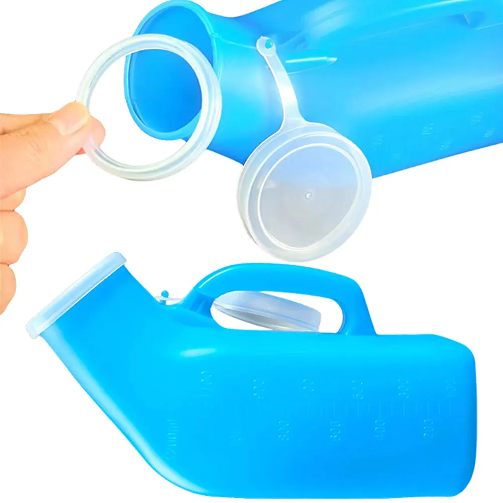 1200ml Male Urinal Spill Proof Portable Urinal Plastic Mens Bedpan Bottle with Lid for Car Elderly and Incontinence