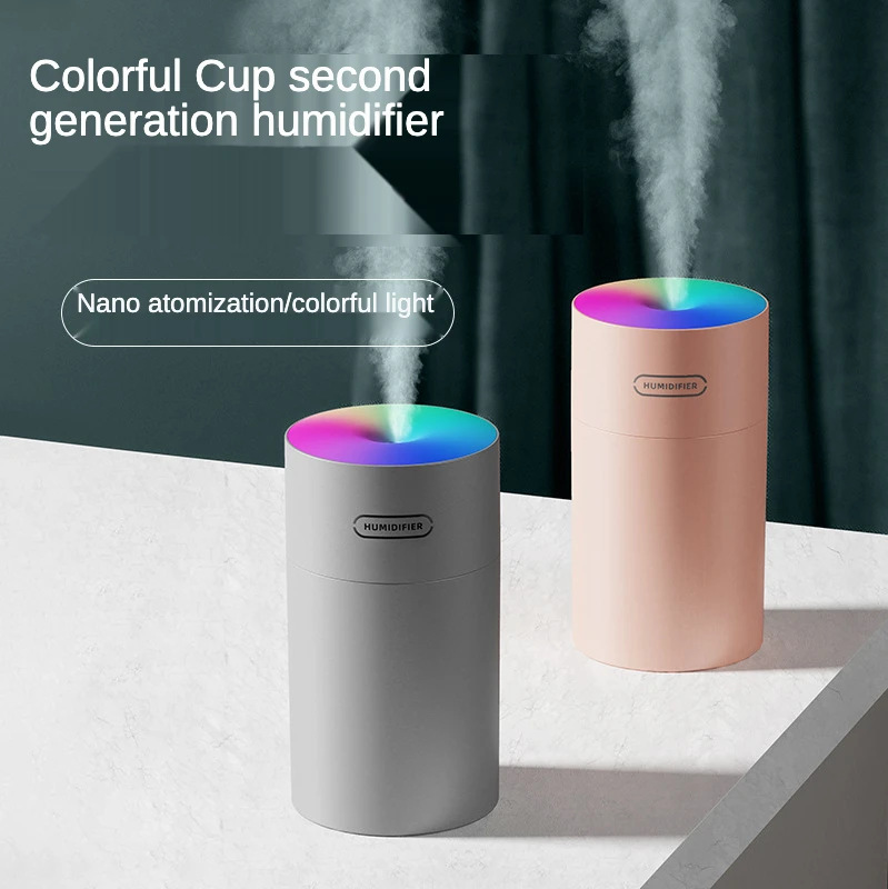 2024 colorful humidifier usb home mute creative night light car mini air purification big spray air humidifier