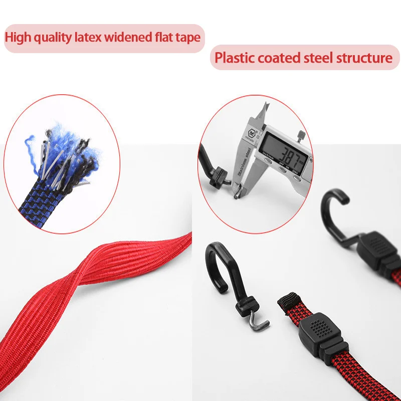 Cargo Straps Luggage Strap Cargo Tie Down Strap Tie Down Straps Lashing Strap New Bicycle Accessories Elastics Rubber Luggage Rope Cord Hooks Bikes Rope Tie Bicycle Luggage Roof Rack Strap Fixed Band Hook