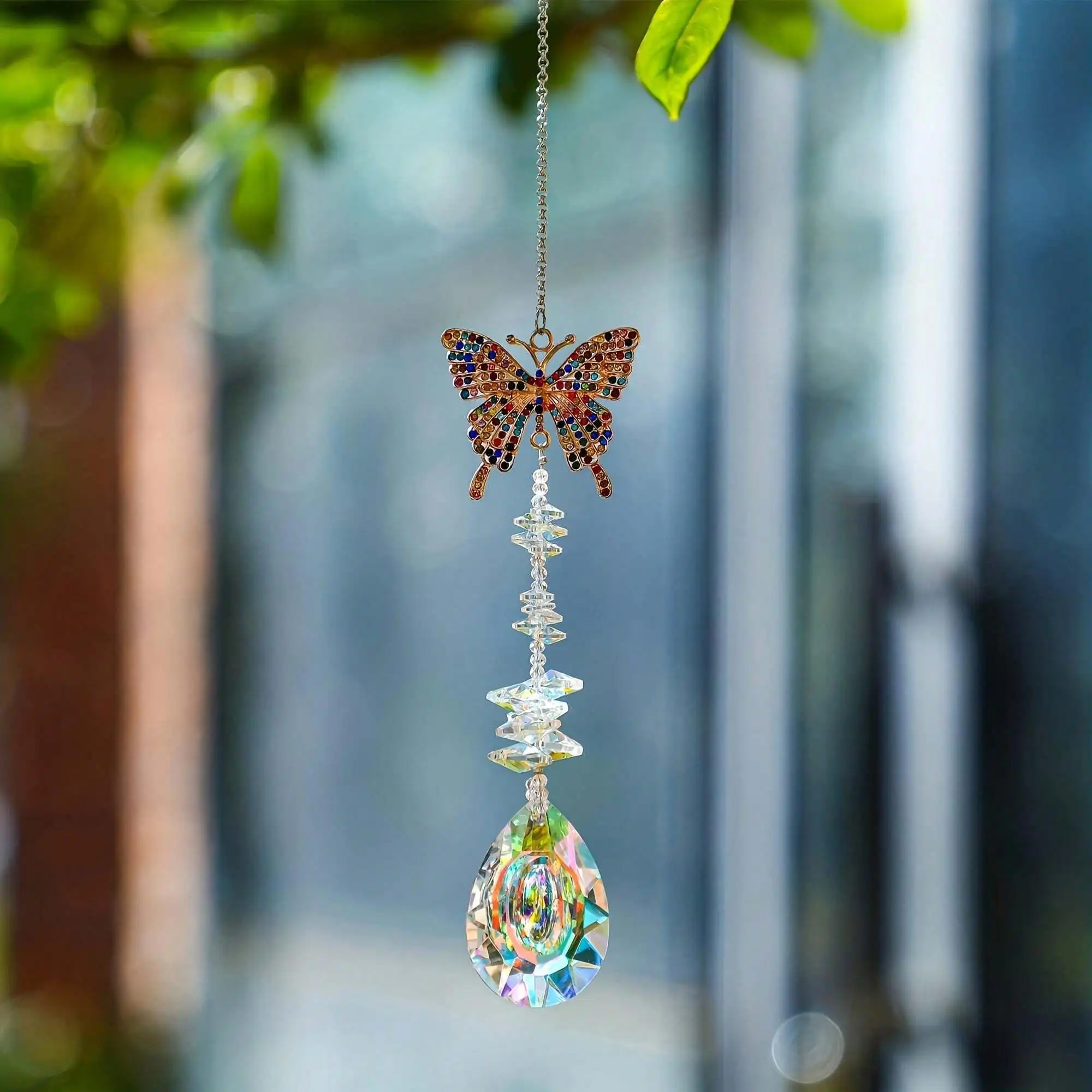 1pc Colored diamond Butterfly Bee hummingbird decoration prisms, Windows, walls, family wedding pendants