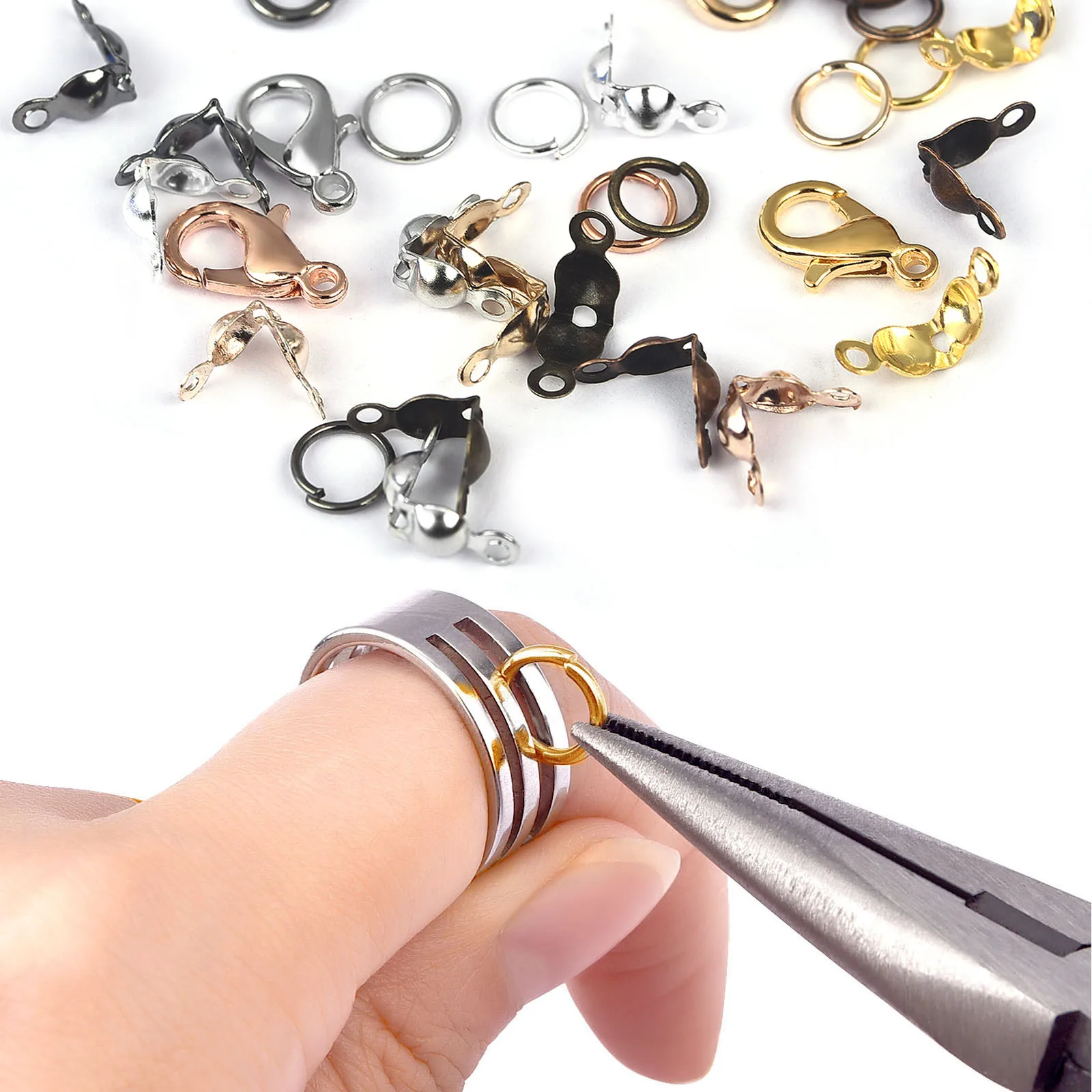 100 stücke Metall Hummer Schnalle für Schmuck Herstellung Armbänder Halsketten DIY legierten Verschluss offene Ringe hand gefertigte Kits Zubehör