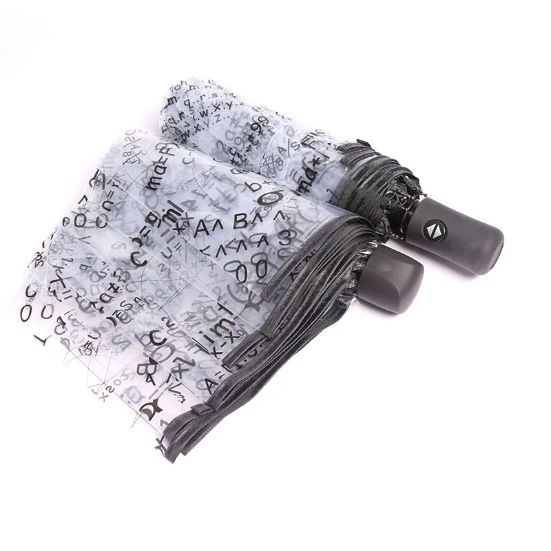 Math function formula umbrella transparent thicken fold women rain umbrella PVC clear students creative automatic umbrellas