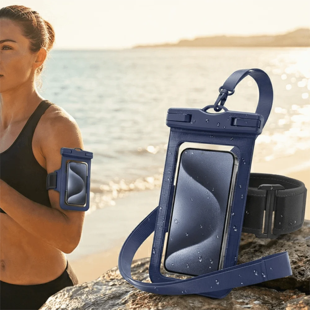 Adjustable Strap Waterproof Phone Pouch Armband Large Capacity Transparent Hanging Neck Bag Touch Screen PVC Dry Bag Pool 4 Adjustable Strap Waterproof Phone Pouch Armband Large Capacity Transparent Hanging Neck Bag Touch Screen PVC Dry Bag Pool 4