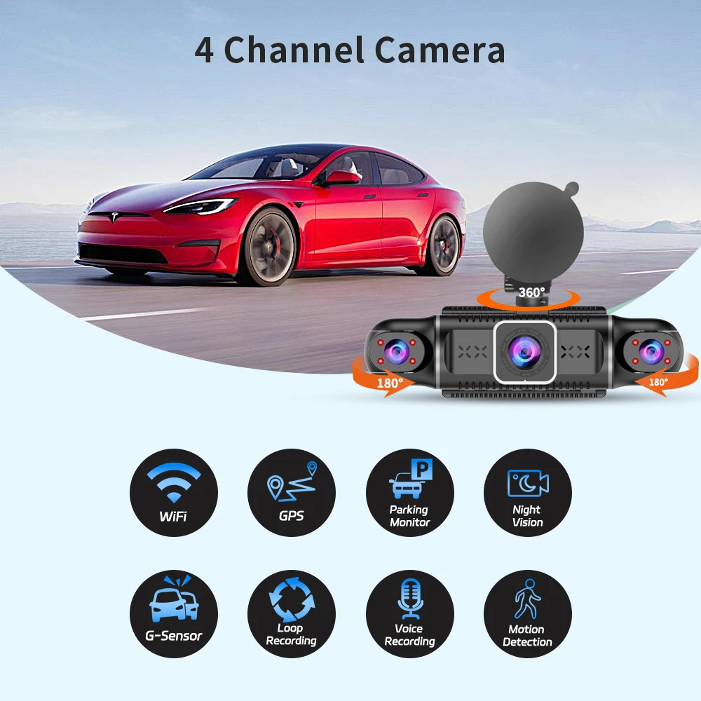 ڵ DVR   ķ,  64G ޸ ī,    ĸ ī޶,  GPS, 24 ð  , 4*1080P HD 