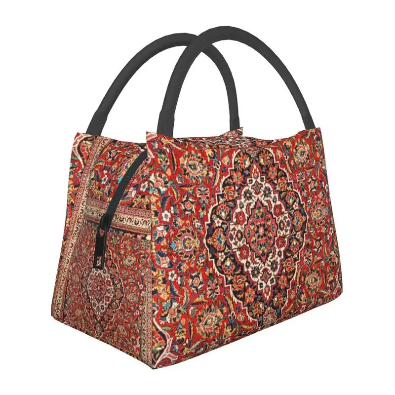 

Persian Rug Thermal Insulated Lunch Bags Boho French Aubusson Portable Lunch Container for Work Travel Storage Meal Food Box