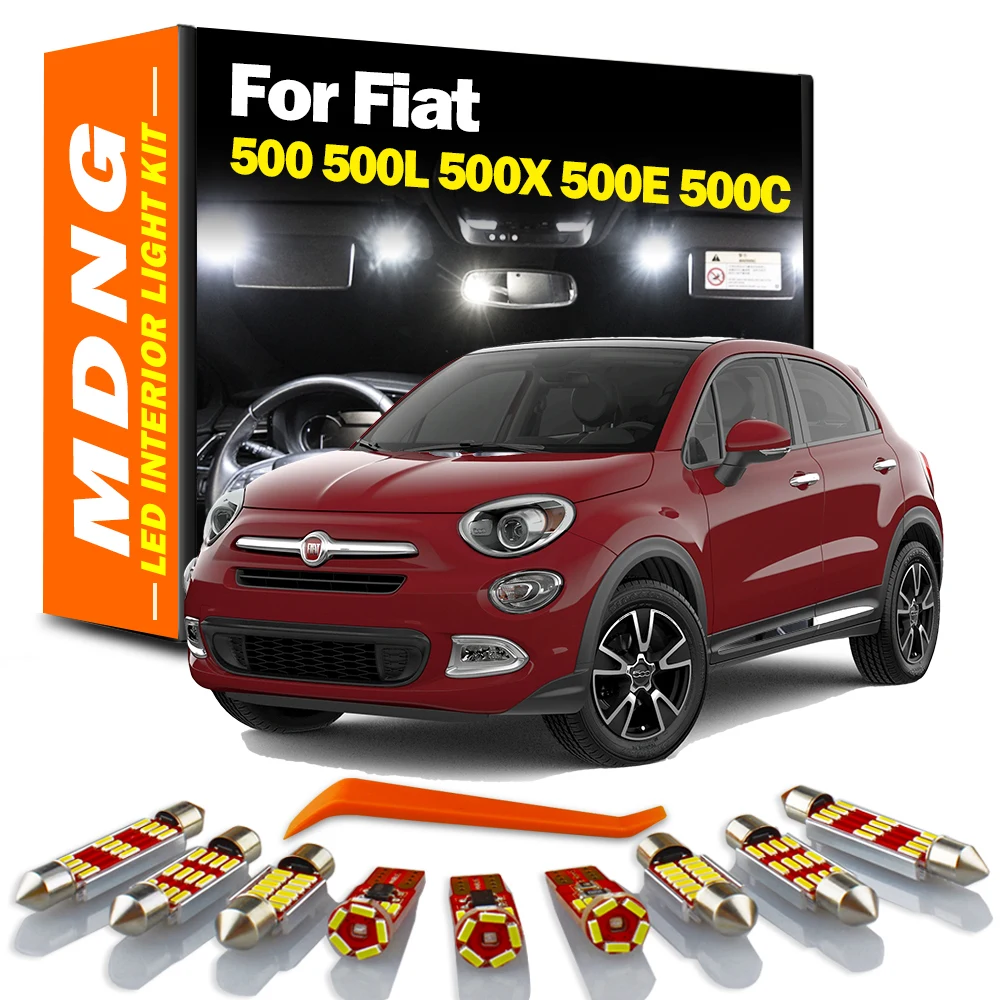 Mdng Canbus Accessori Per Illuminazione Auto Per Fiat 500 500L 500X 500E 500C 2007-2018 Kit Luci Per Baule A Cupola Per Interni A Led Per Veicoli