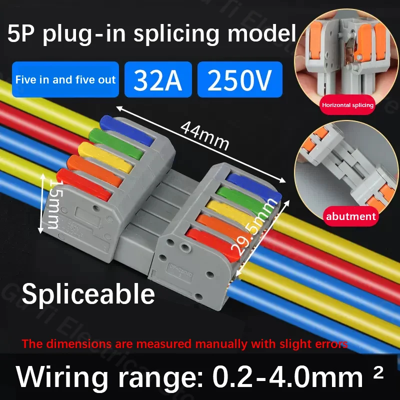 Male female docking Mini Quick Wire Connector Universal Compact Electrical Wiring Connectors Push-in Conductor Terminal Block image 11
