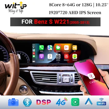 Wit-Up For Mercedes Benz Accessories W221 CL W216 2005-2013 10.25" Touchscreen Upgrade GPS Navigation CarPlay Autoradio Stereo
