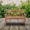 49in Vertical Backrest Teak Color HDPE Bench 6