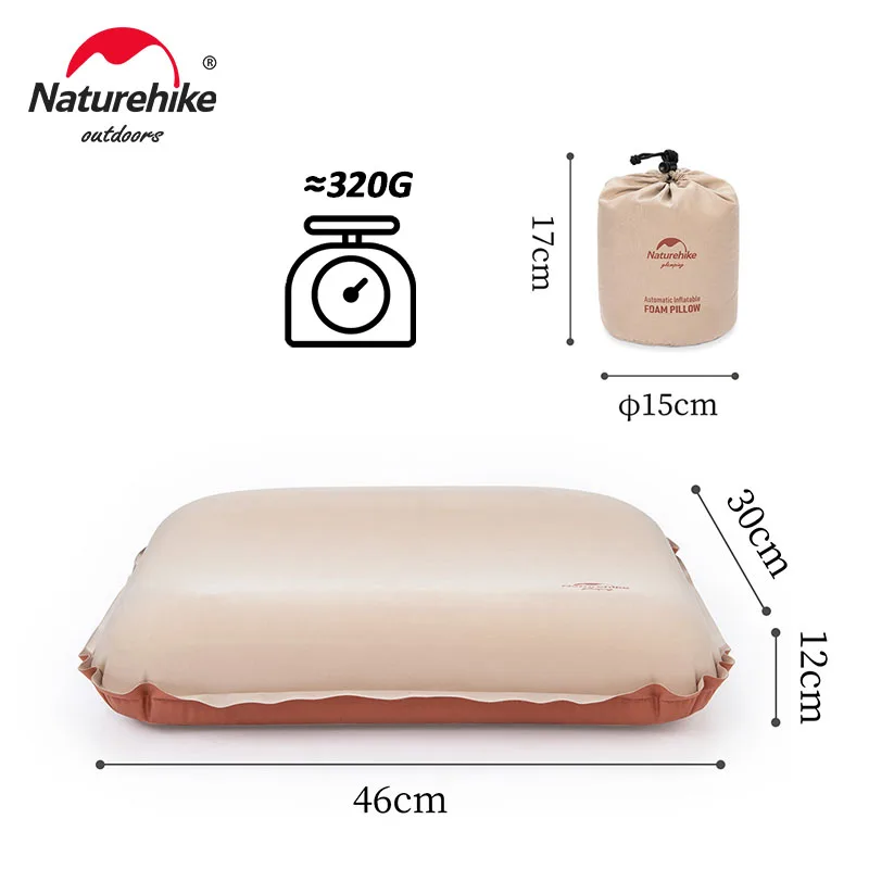 Naturehike Camping Pillow Self Inflating Pillow 3D Ultralight Sponge Outdoor Travel Automatic Inflatable