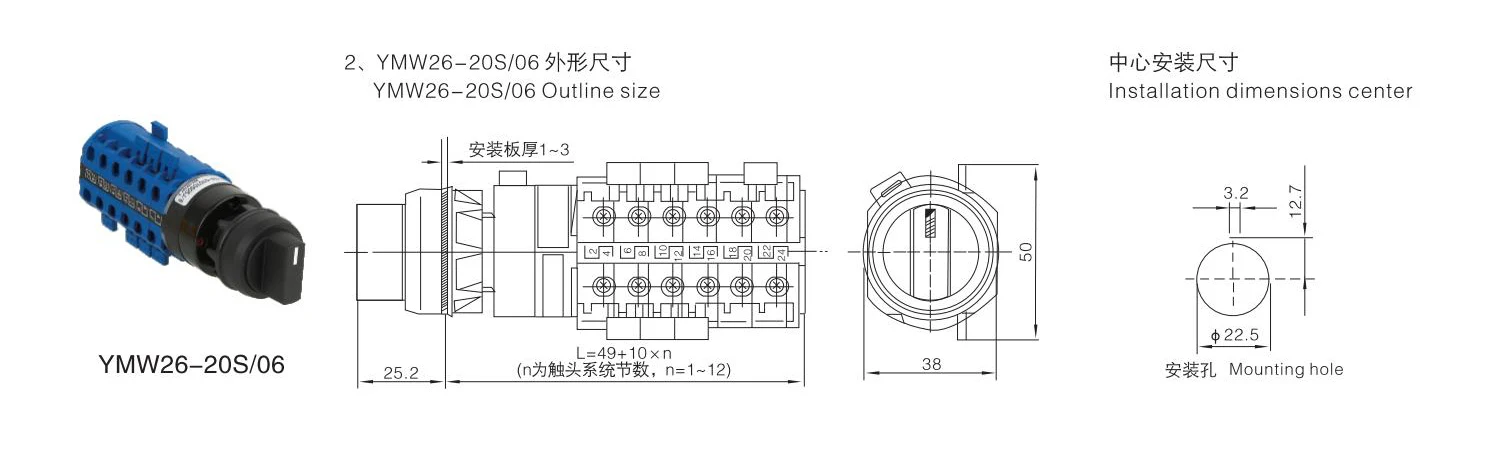 botão do fechamento sem interruptores da came