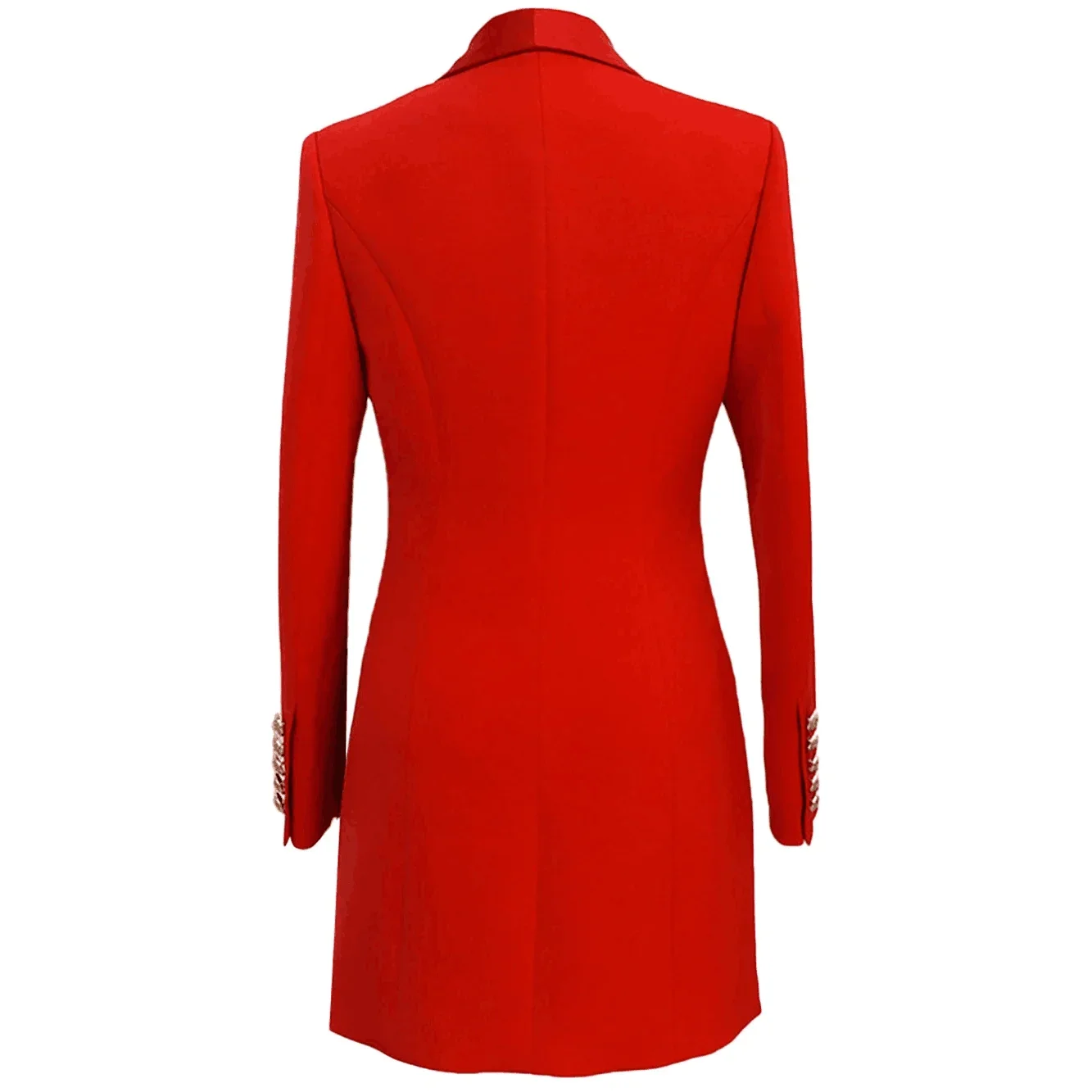 Women Mid-length Double Breasted Jacket Coat Shawl Collar Business Formal Party Dress Metal Button Slim Fit Suit1 Pc