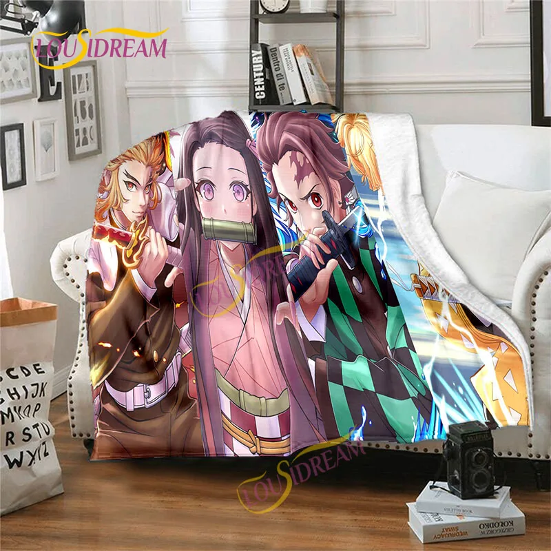 

Demon Slayer Japanese cartoon Classic 3D Anime Blanket Children's Flannel Decorative Blanket Sofa Cover Bedspread Blanket.