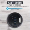 Desk-Fit 80mm 4 Port USB 3.0 Hub with 3.5mm Audio Mic Phone Jack/BC 1.2 USB Charger, 5V/2A Power Adapter for iPhone/Smart Phones 5