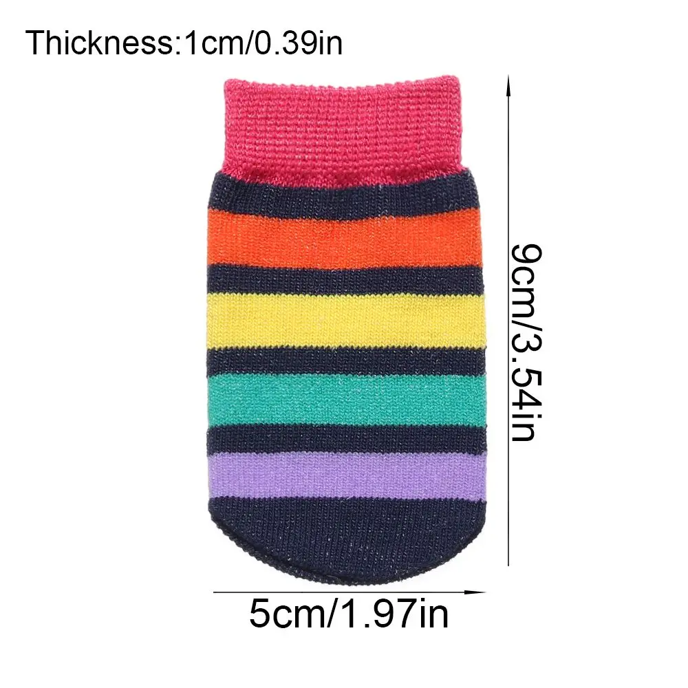 4Pcs Cartoon Table Foot Socks Chair Leg Covers Floor Protectors Non-Slip Knitting Socks For Furniture Cartoon Home Decor