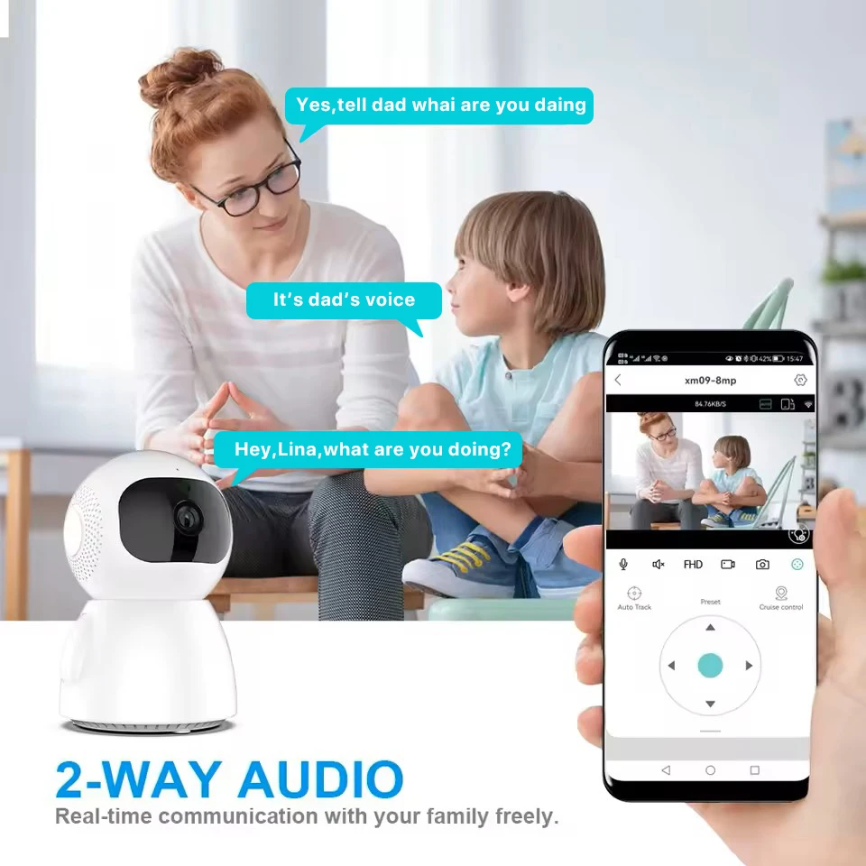 WONSDAR Indoor WiFi IP Camera Real Time Motion Detection Alarm Home Security Surveillance Two Way Audio Night Vision Cam iCsee 5