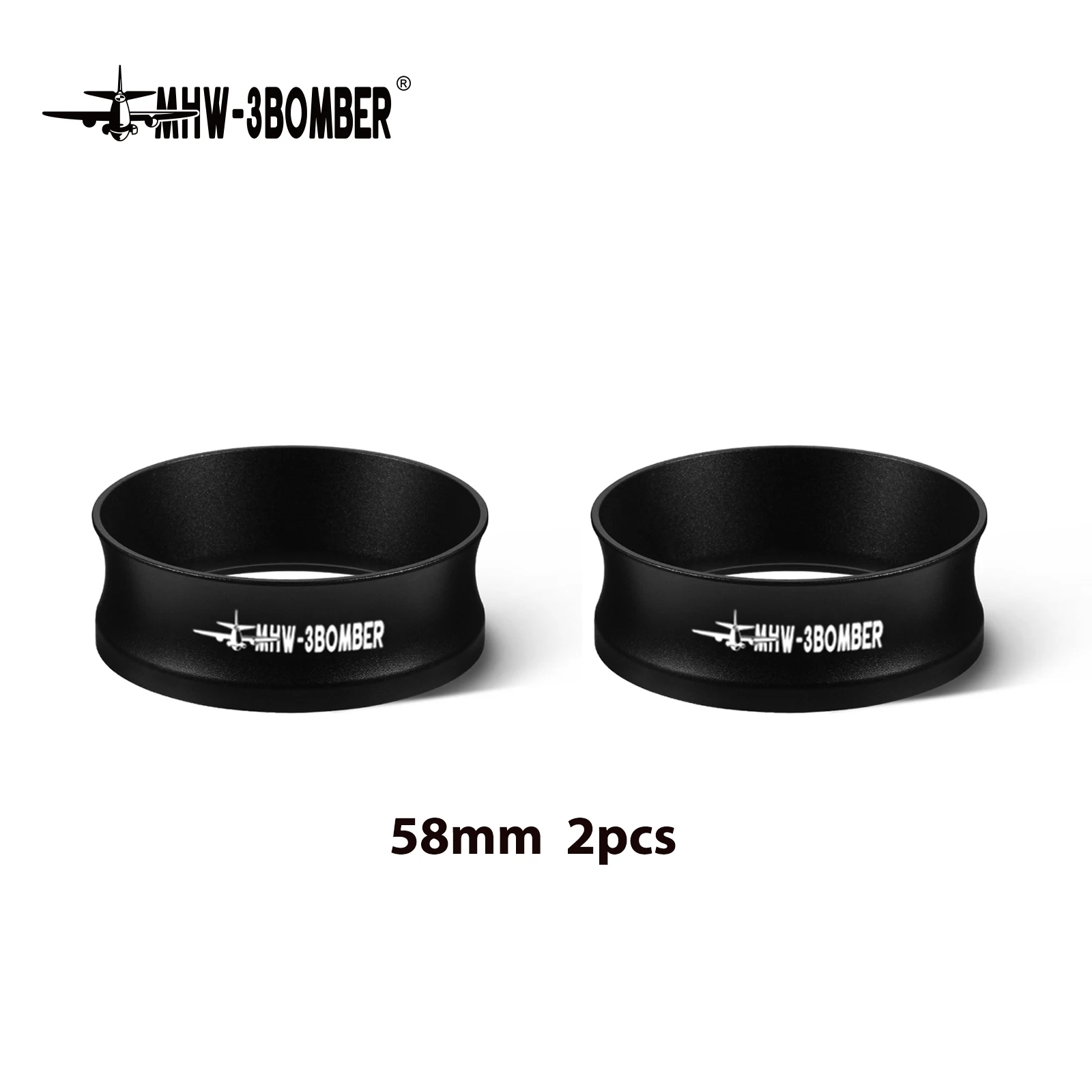 2pcs 58MM Black