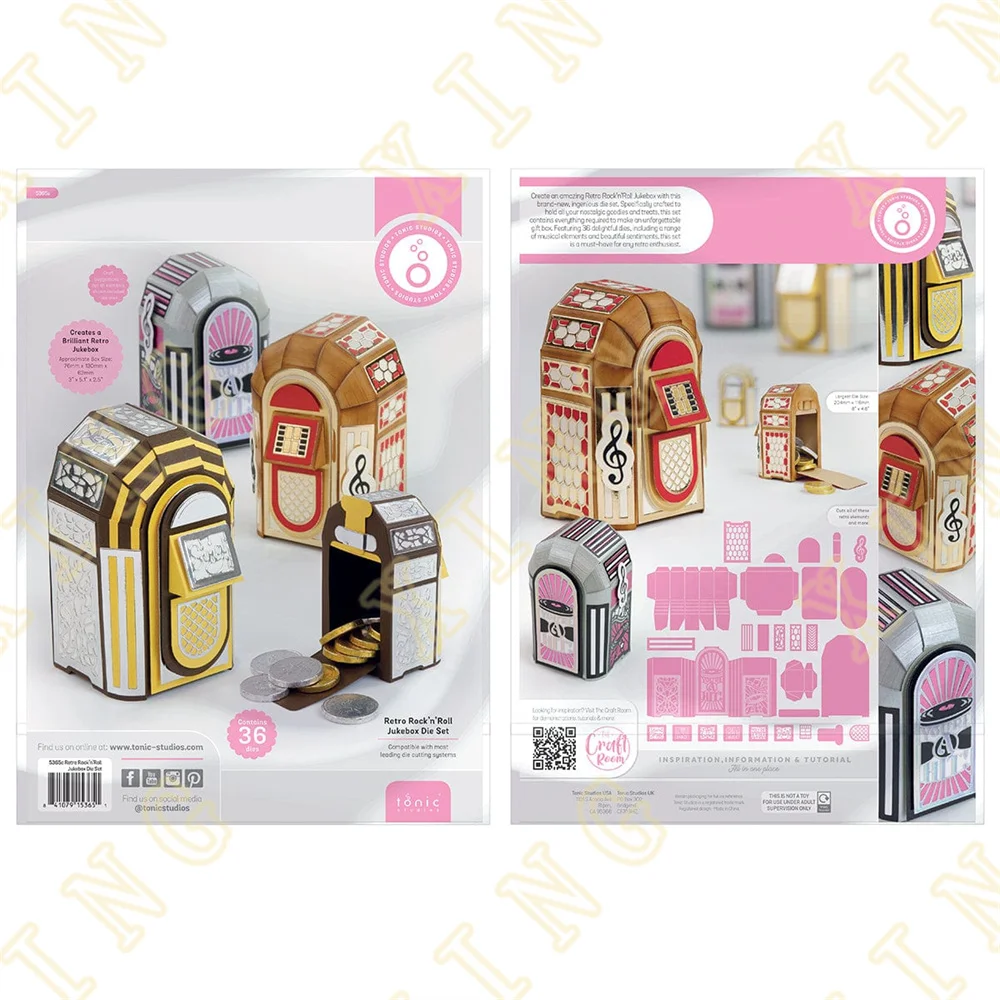 Retro Rock 'N' Roll Jukebox Metal Craft Cutting Dies Diy Scrapbook Paper Diary Decoration Card Goffratura Fatta A Mano Nuovo Prodotto