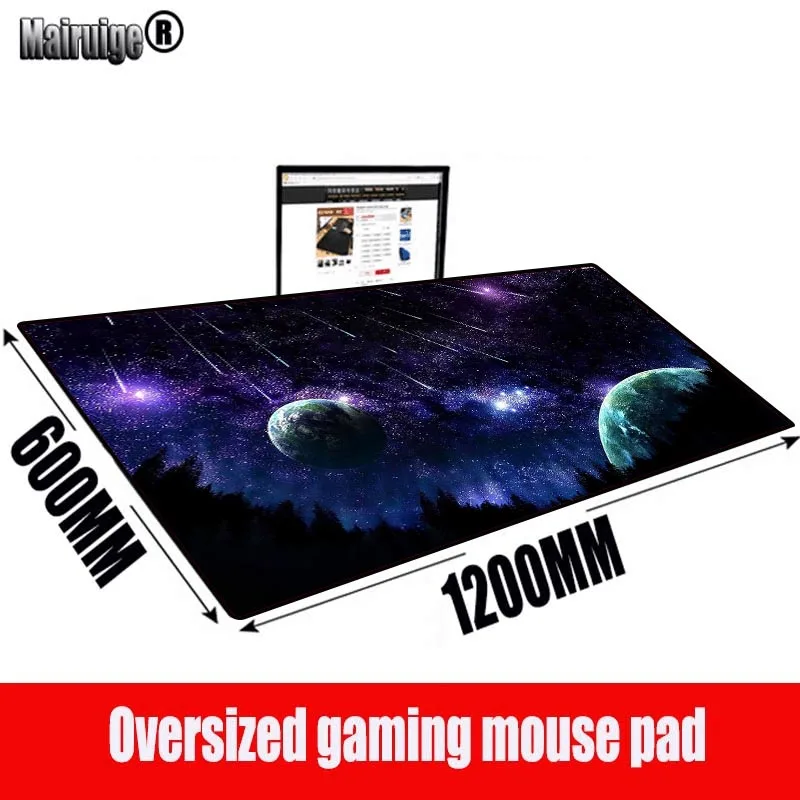 Коврик для мыши MRGBEST Moon Space на заказ игровой коврик 140 х7 0/120 х6 0 см большой