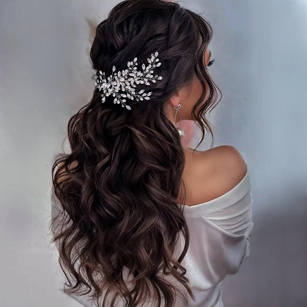 Pearl Woman Hair Comb Bridal Hair Clip Rhinestones Wedding Accessories Crystal Bride Tiara Handmade Girl Headwear HP527