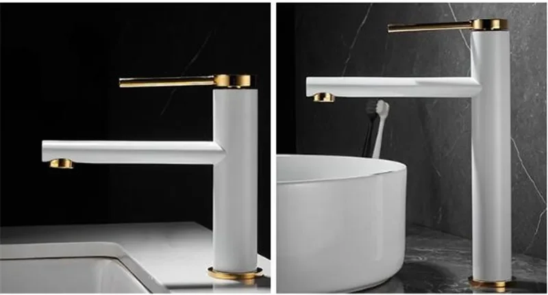 Description Picture 4 of itemBasin Faucet Brass Bathroom Mixer Tap Black/Grey Wash Single Handle Hot and Cold