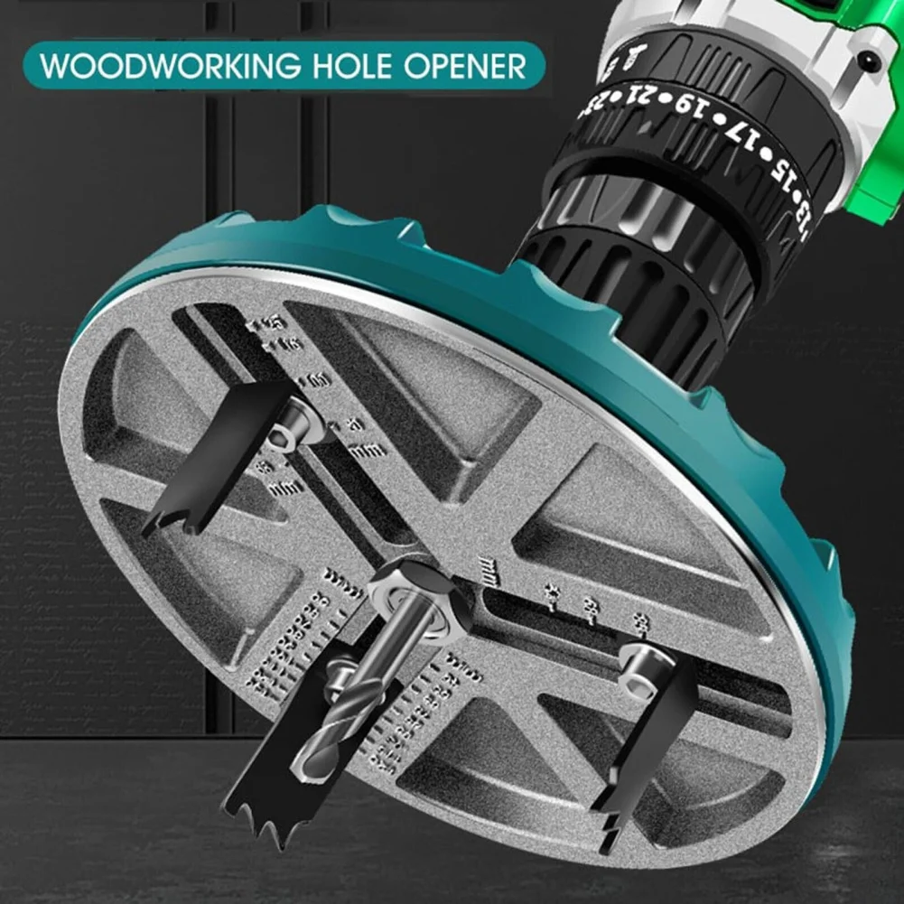 Adjustable Punching Saw Tool for Drilling Adjustable Punching Saw Diameter 1.8-5in Woodworking Tools Round Hole Opener Tool krachtige 1pcs woodworking pocket hole clamp angle drill guide kit hole punch positioner drill for diy power tools