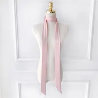 Delicate Long Hair Scarf Favor Silk Headband Hair Wrap Solid Color Elegant Ribbon Party Scrunchies