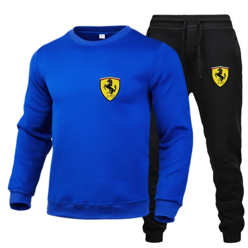 Men Autumn Winter Fleece Tracksuit Sportswear Male Fashion Casual Jogger Men Sweatpants Sweatshirt Suits