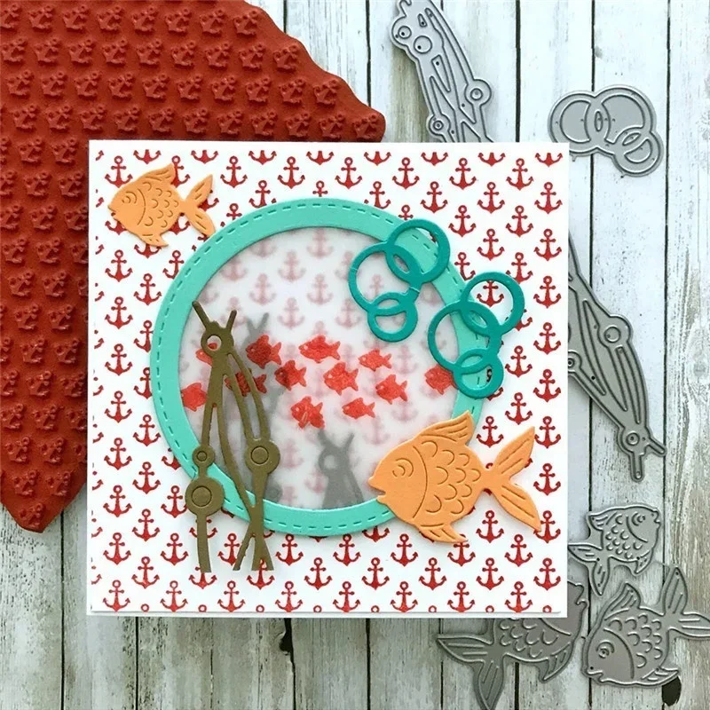 3Pcs/set Metal Cutting Dies Scrapbooking For Card Making DIY Embossing Cuts Die Small Fish
