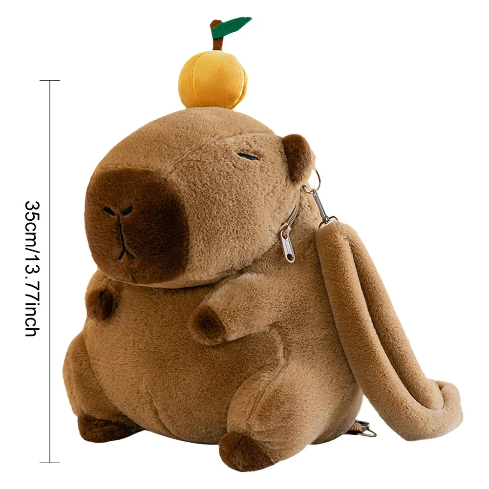 Cute Capybara Plush Backpack Funny Kawaii Doll Fur Bag Cartoon Capybara Shoulder Bag Children Mini Knapsack Bag for Kids Student