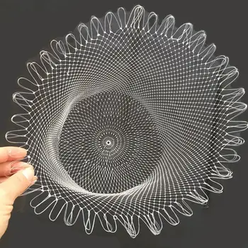 Outdoor 40/50/60/70/80cm Double Line Braided Mesh Fishing Landing Net Fishing Mesh Hole for Bass Trout Catch Luring Accessories