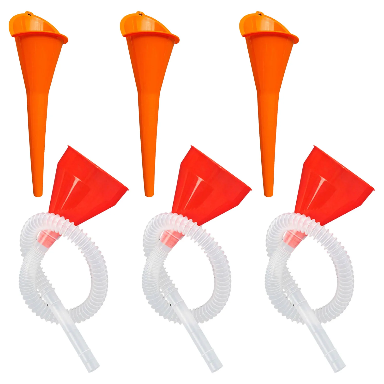

3PCS Universal Funnel Set 6.8cm*1.2cm 55 Cm 3pcs Plastic Oil Mouth With Hose 8cm*10.5cm High Quality Protable Construction Tool