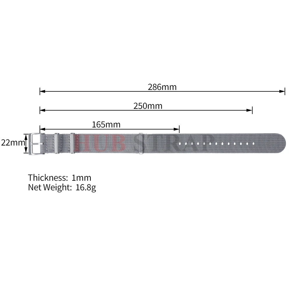 Ribbed Nylon Watch Band - Comfortable, Washable Military-Style Strap for Men & Women