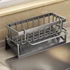 Kitchen Sink Drain Rack Organizer ABS Plastic Self-draining Sink Shelf Soap Sponge Holder Dishcloth Towel Rack filter basket 4