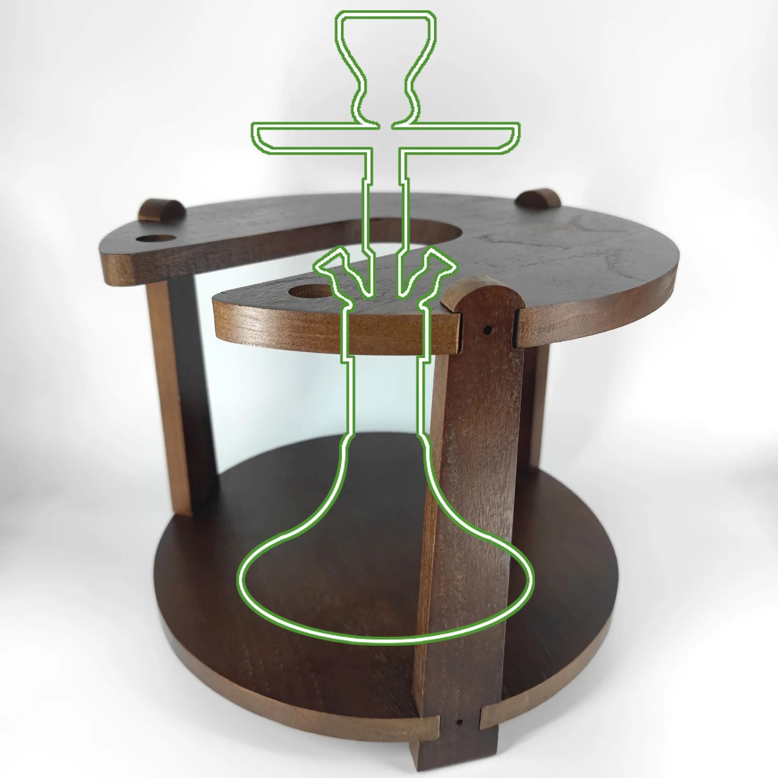 Shisha Stand Portable Wooden Hookah Table Station With Wheels Rolling for Hose Clamp Storage Vase protection Nargile Accessories