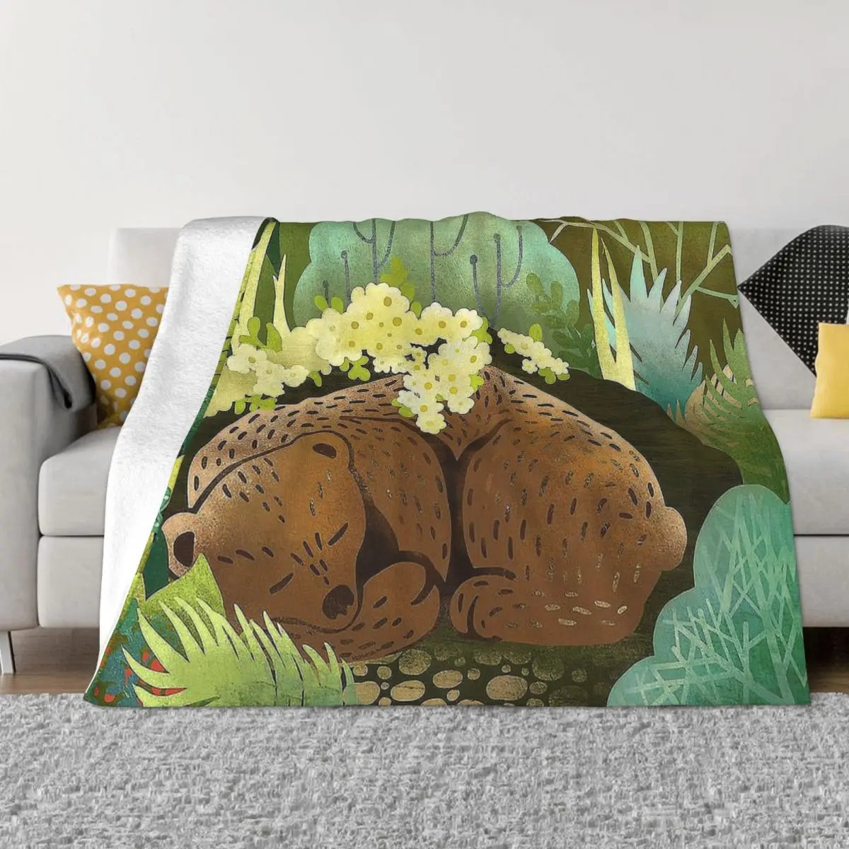 

Bear Blankets Coral Fleece Plush Decoration Bedroom Bedding Couch Bedspread