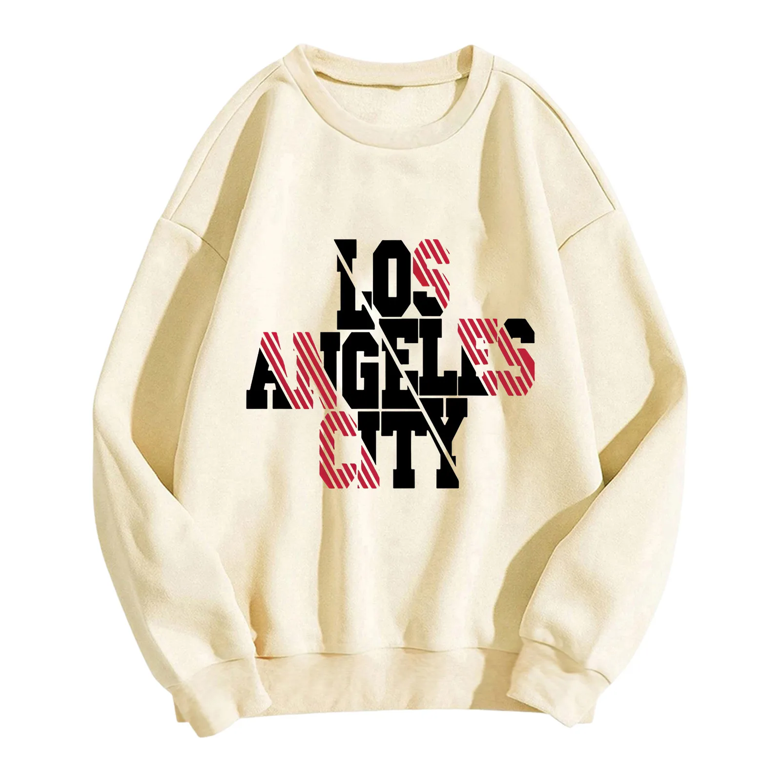 

Женский свитшот с надписью Los Angeles, Свободный пуловер большого размера в стиле Харадзюку, модная Толстовка в стиле хип-хоп, уличная одежда на весну и осень