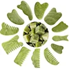 Natural Green Xiuyu Jade Gua Sha Board Set Gouache Scraper For Body SPA Acupuncture Acupoint Facial Lifting Scraping Massager 5